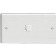 KQP101W  Varilight 1 Gang 2 Way Push on/Push off LED Dimmer 1 x 15-100W WH Plastic